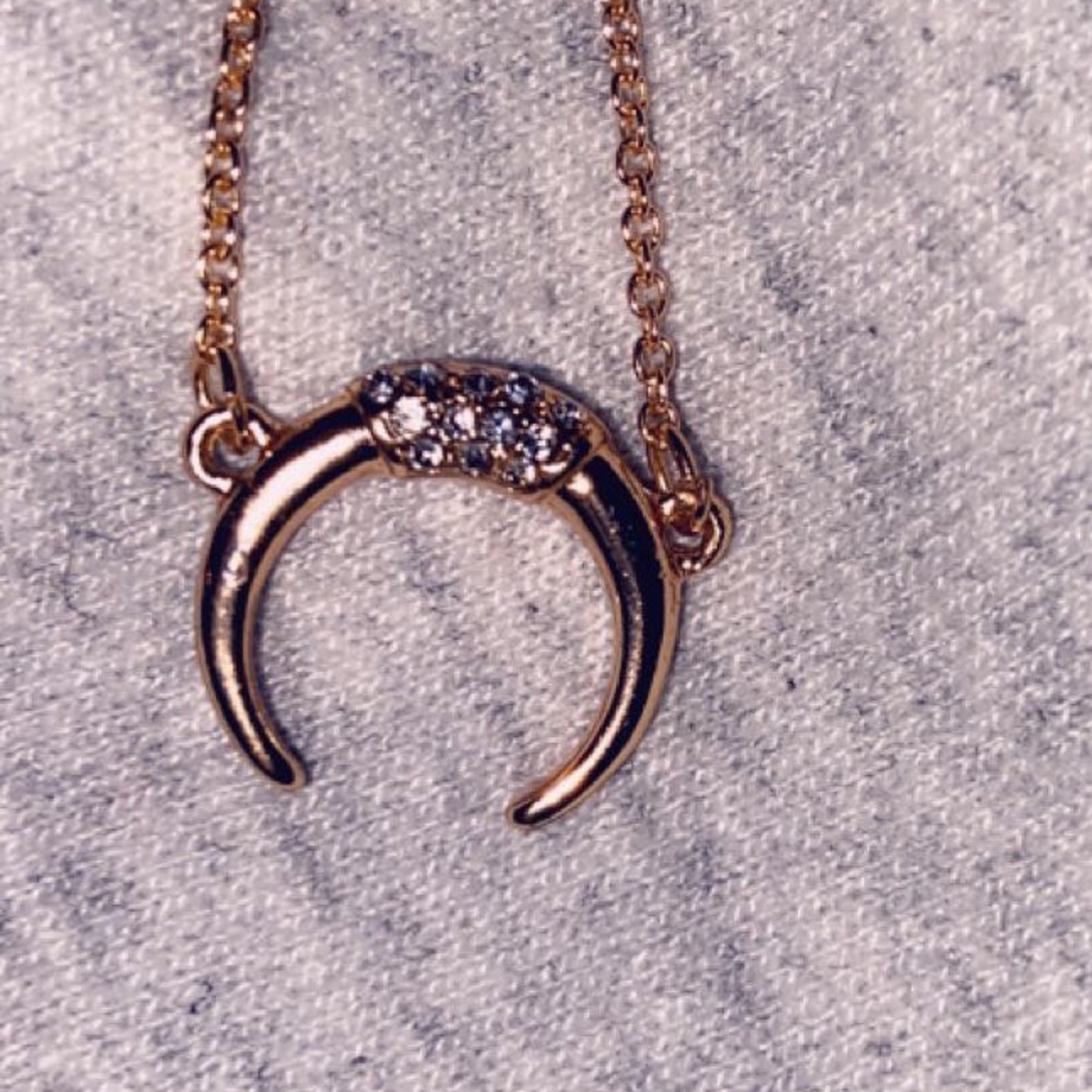 Gold moon necklace